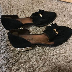 Jeffrey Campbell pearl heel loafers with tassels